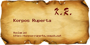 Korpos Ruperta névjegykártya